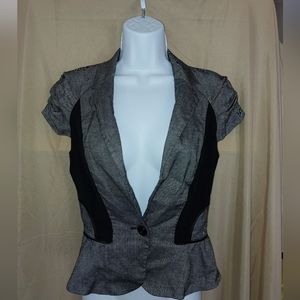 BEBE Structured short sleeve blazer